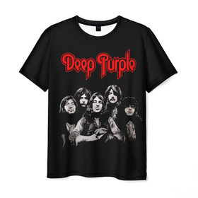 Мужская футболка 3D с принтом Deep Purple в Курске, 100% полиэфир | прямой крой, круглый вырез горловины, длина до линии бедер | Тематика изображения на принте: album | british | deep purple | england | heavy metal | rock group | альбом | англия | британская | рок группа | хеви металл