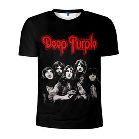 Мужская футболка 3D спортивная с принтом Deep Purple в Курске, 100% полиэстер с улучшенными характеристиками | приталенный силуэт, круглая горловина, широкие плечи, сужается к линии бедра | Тематика изображения на принте: album | british | deep purple | england | heavy metal | rock group | альбом | англия | британская | рок группа | хеви металл
