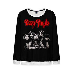 Мужской свитшот 3D с принтом Deep Purple в Курске, 100% полиэстер с мягким внутренним слоем | круглый вырез горловины, мягкая резинка на манжетах и поясе, свободная посадка по фигуре | Тематика изображения на принте: album | british | deep purple | england | heavy metal | rock group | альбом | англия | британская | рок группа | хеви металл