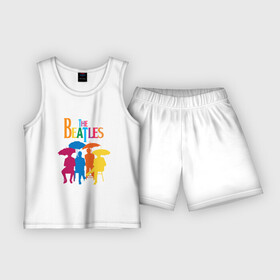 Детская пижама с шортами хлопок с принтом The beatles в Курске,  |  | Тематика изображения на принте: bright | british | legendary | liverpool | rainbow | rock group | spectrum | the beatles | яркие цвета