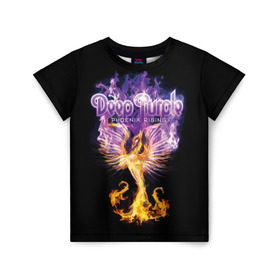 Детская футболка 3D с принтом Deep Purple в Курске, 100% гипоаллергенный полиэфир | прямой крой, круглый вырез горловины, длина до линии бедер, чуть спущенное плечо, ткань немного тянется | Тематика изображения на принте: album | british | deep purple | england | heavy metal | rock group | альбом | англия | британская | рок группа | хеви металл