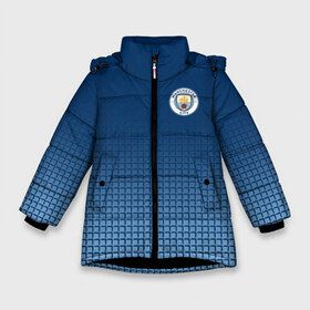 Зимняя куртка для девочек 3D с принтом Manchester city 2018 #9 в Курске, ткань верха — 100% полиэстер; подклад — 100% полиэстер, утеплитель — 100% полиэстер. | длина ниже бедра, удлиненная спинка, воротник стойка и отстегивающийся капюшон. Есть боковые карманы с листочкой на кнопках, утяжки по низу изделия и внутренний карман на молнии. 

Предусмотрены светоотражающий принт на спинке, радужный светоотражающий элемент на пуллере молнии и на резинке для утяжки. | fc | manchester city | манчестер сити | спорт | спортивные | футбол | футбольный клуб