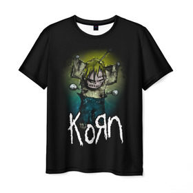 Мужская футболка 3D с принтом Korn в Курске, 100% полиэфир | прямой крой, круглый вырез горловины, длина до линии бедер | korn | koяn | альтернативный | арвизу | гранж | грув | группа | дэвис | корн | коян | лузье | манки | метал | музыка | нюметал | панк | песни | рок | уэлч | филди | филипп | хэд | шаффер