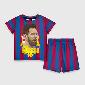 Детский костюм с шортами 3D с принтом Lionel Messi Barcelona в Курске,  |  | barca | barcelona | barsa | barselona | kit | leo | mesi | messi | барса | барселона | лео | лионель | меси | месси
