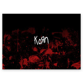 Поздравительная открытка с принтом Korn в Курске, 100% бумага | плотность бумаги 280 г/м2, матовая, на обратной стороне линовка и место для марки
 | korn | koяn | альтернативный | арвизу | гранж | грув | группа | дэвис | корн | коян | лузье | манки | метал | музыка | нюметал | панк | песни | рок | уэлч | филди | филипп | хэд | шаффер