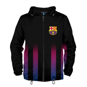 Мужская ветровка 3D с принтом FC Barcelona Color Line в Курске, 100% полиэстер | подол и капюшон оформлены резинкой с фиксаторами, два кармана без застежек по бокам, один потайной карман на груди | fc barcelona | fcb | барселона | спорт | спортивные | фк | футбол