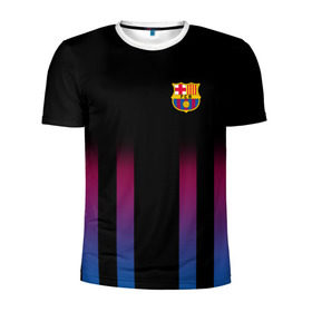 Мужская футболка 3D спортивная с принтом FC Barcelona Color Line в Курске, 100% полиэстер с улучшенными характеристиками | приталенный силуэт, круглая горловина, широкие плечи, сужается к линии бедра | fc barcelona | fcb | барселона | спорт | спортивные | фк | футбол