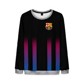 Мужской свитшот 3D с принтом FC Barcelona Color Line в Курске, 100% полиэстер с мягким внутренним слоем | круглый вырез горловины, мягкая резинка на манжетах и поясе, свободная посадка по фигуре | fc barcelona | fcb | барселона | спорт | спортивные | фк | футбол