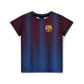 Детская футболка 3D с принтом FC Barcelona Gradient в Курске, 100% гипоаллергенный полиэфир | прямой крой, круглый вырез горловины, длина до линии бедер, чуть спущенное плечо, ткань немного тянется | fc | fc barcelona | fcb | барселона | спорт | спортивные | фк | футбол