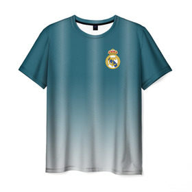 Мужская футболка 3D с принтом Real Madrid 2018 Gradient в Курске, 100% полиэфир | прямой крой, круглый вырез горловины, длина до линии бедер | 