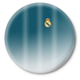 Значок с принтом Real Madrid 2018 Gradient в Курске,  металл | круглая форма, металлическая застежка в виде булавки | 