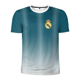 Мужская футболка 3D спортивная с принтом Real Madrid 2018 Gradient в Курске, 100% полиэстер с улучшенными характеристиками | приталенный силуэт, круглая горловина, широкие плечи, сужается к линии бедра | 