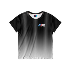 Детская футболка 3D с принтом BMW 2018 Black Gradient в Курске, 100% гипоаллергенный полиэфир | прямой крой, круглый вырез горловины, длина до линии бедер, чуть спущенное плечо, ткань немного тянется | bmw | автомобильные | бмв | машины