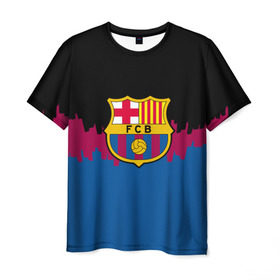 Мужская футболка 3D с принтом FC Barcelona 2018 Paints в Курске, 100% полиэфир | прямой крой, круглый вырез горловины, длина до линии бедер | Тематика изображения на принте: fc | manchester united | манчестер юнайтед | спорт | спортивные | фк | футбол