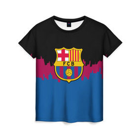 Женская футболка 3D с принтом FC Barcelona 2018 Paints в Курске, 100% полиэфир ( синтетическое хлопкоподобное полотно) | прямой крой, круглый вырез горловины, длина до линии бедер | fc | manchester united | манчестер юнайтед | спорт | спортивные | фк | футбол