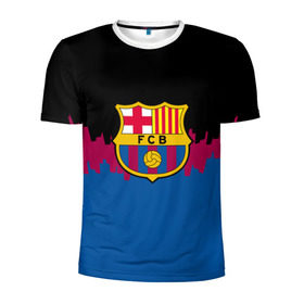 Мужская футболка 3D спортивная с принтом FC Barcelona 2018 Paints в Курске, 100% полиэстер с улучшенными характеристиками | приталенный силуэт, круглая горловина, широкие плечи, сужается к линии бедра | Тематика изображения на принте: fc | manchester united | манчестер юнайтед | спорт | спортивные | фк | футбол