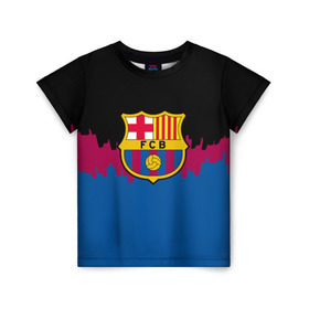 Детская футболка 3D с принтом FC Barcelona 2018 Paints в Курске, 100% гипоаллергенный полиэфир | прямой крой, круглый вырез горловины, длина до линии бедер, чуть спущенное плечо, ткань немного тянется | fc | manchester united | манчестер юнайтед | спорт | спортивные | фк | футбол