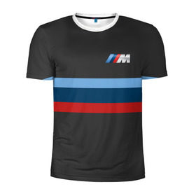 Мужская футболка 3D спортивная с принтом BMW 2018 M Sport в Курске, 100% полиэстер с улучшенными характеристиками | приталенный силуэт, круглая горловина, широкие плечи, сужается к линии бедра | bmw | автомобиль | автомобильные | бмв | машины