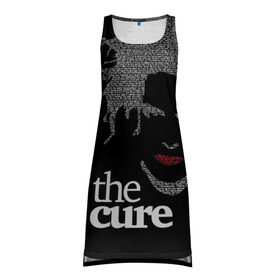 Платье-майка 3D с принтом The Cure в Курске, 100% полиэстер | полуприлегающий силуэт, широкие бретели, круглый вырез горловины, удлиненный подол сзади. | robert smith | rock band | the cure | uk | британия | роберт смит | рок группа