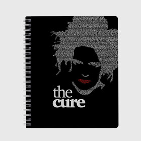 Тетрадь с принтом The Cure в Курске, 100% бумага | 48 листов, плотность листов — 60 г/м2, плотность картонной обложки — 250 г/м2. Листы скреплены сбоку удобной пружинной спиралью. Уголки страниц и обложки скругленные. Цвет линий — светло-серый
 | robert smith | rock band | the cure | uk | британия | роберт смит | рок группа