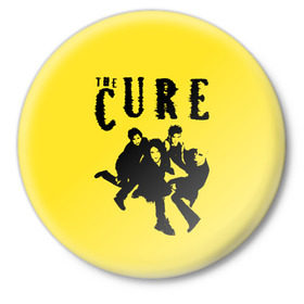 Значок с принтом The Cure в Курске,  металл | круглая форма, металлическая застежка в виде булавки | robert smith | rock band | the cure | uk | британия | роберт смит | рок группа