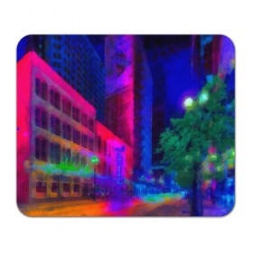Коврик прямоугольный с принтом Neon city в Курске, натуральный каучук | размер 230 х 185 мм; запечатка лицевой стороны | Тематика изображения на принте: город | яркий