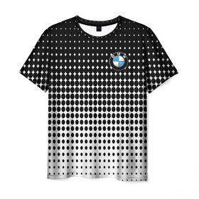 Мужская футболка 3D с принтом BMW 2018 Black and White IV в Курске, 100% полиэфир | прямой крой, круглый вырез горловины, длина до линии бедер | Тематика изображения на принте: bmw | автомобильные | бмв | машины