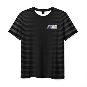 Мужская футболка 3D с принтом BMW M BLACK & GREY в Курске, 100% полиэфир | прямой крой, круглый вырез горловины, длина до линии бедер | Тематика изображения на принте: bmw | автомобильные | бмв | машины