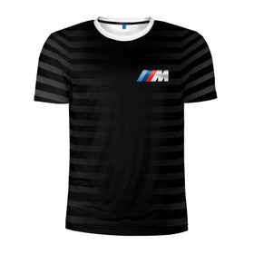 Мужская футболка 3D спортивная с принтом BMW M BLACK & GREY в Курске, 100% полиэстер с улучшенными характеристиками | приталенный силуэт, круглая горловина, широкие плечи, сужается к линии бедра | bmw | автомобильные | бмв | машины
