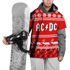 Накидка на куртку 3D с принтом Праздничный AC/DC в Курске, 100% полиэстер |  | ac dc | acdc |   снежинки | ангус янг | ас дс | асдс | крис слэйд | новогодний | новый год | рождество | стиви янг | эксл роуз