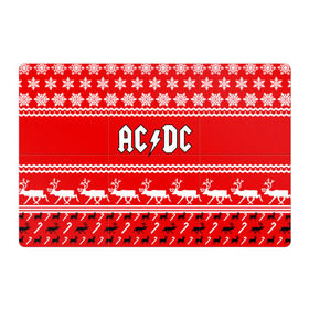 Магнитный плакат 3Х2 с принтом Праздничный AC/DC в Курске, Полимерный материал с магнитным слоем | 6 деталей размером 9*9 см | ac dc | acdc |   снежинки | ангус янг | ас дс | асдс | крис слэйд | новогодний | новый год | рождество | стиви янг | эксл роуз
