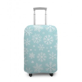 Чехол для чемодана 3D с принтом Мелодия Рождества в Курске, 86% полиэфир, 14% спандекс | двустороннее нанесение принта, прорези для ручек и колес | новый год | снег | снежинки
