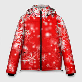 Мужская зимняя куртка 3D с принтом Новогоднее чудо 1 в Курске, верх — 100% полиэстер; подкладка — 100% полиэстер; утеплитель — 100% полиэстер | длина ниже бедра, свободный силуэт Оверсайз. Есть воротник-стойка, отстегивающийся капюшон и ветрозащитная планка. 

Боковые карманы с листочкой на кнопках и внутренний карман на молнии. | Тематика изображения на принте: новый год | снег | снежинки