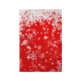 Обложка для паспорта матовая кожа с принтом Новогоднее чудо 1 в Курске, натуральная матовая кожа | размер 19,3 х 13,7 см; прозрачные пластиковые крепления | Тематика изображения на принте: новый год | снег | снежинки
