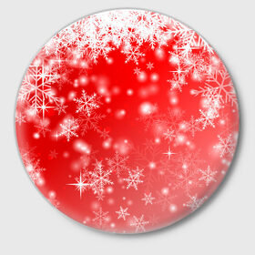 Значок с принтом Новогоднее чудо 1 в Курске,  металл | круглая форма, металлическая застежка в виде булавки | новый год | снег | снежинки