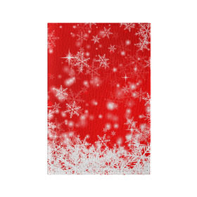Обложка для паспорта матовая кожа с принтом Новогоднее чудо 2 в Курске, натуральная матовая кожа | размер 19,3 х 13,7 см; прозрачные пластиковые крепления | Тематика изображения на принте: новый год | снег | снежинки