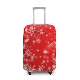 Чехол для чемодана 3D с принтом Новогоднее чудо 2 в Курске, 86% полиэфир, 14% спандекс | двустороннее нанесение принта, прорези для ручек и колес | новый год | снег | снежинки