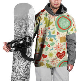 Накидка на куртку 3D с принтом Новогодние чудеса в Курске, 100% полиэстер |  | Тематика изображения на принте: милый | паттерн | разноцветный | рождество | светлый