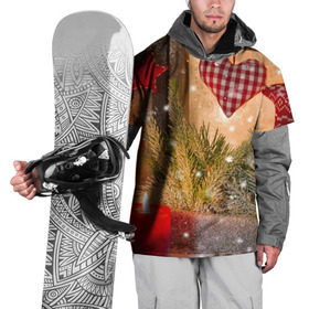 Накидка на куртку 3D с принтом Новогодняя сказка в Курске, 100% полиэстер |  | Тематика изображения на принте: елка | мягкие игрушки | новый год снег | свеча | снежинки