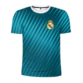 Мужская футболка 3D спортивная с принтом Real Madrid 2018 Sportwear в Курске, 100% полиэстер с улучшенными характеристиками | приталенный силуэт, круглая горловина, широкие плечи, сужается к линии бедра | Тематика изображения на принте: 
