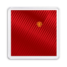 Магнит 55*55 с принтом Manchester United Sportwear в Курске, Пластик | Размер: 65*65 мм; Размер печати: 55*55 мм | Тематика изображения на принте: emirates | fc | manchester united | геометрия | манчестер юнайтед | спорт | футбол | футбольный клуб | эмблема