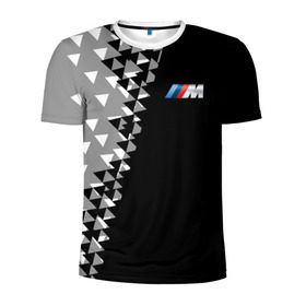 Мужская футболка 3D спортивная с принтом BMW Спортивная геометрия в Курске, 100% полиэстер с улучшенными характеристиками | приталенный силуэт, круглая горловина, широкие плечи, сужается к линии бедра | Тематика изображения на принте: bmw | автомобильные | бмв | машины