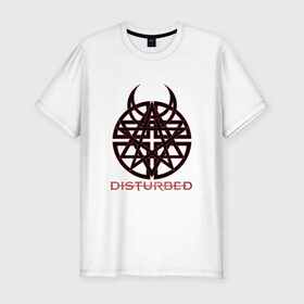 Мужская футболка премиум с принтом Disturbed в Курске, 92% хлопок, 8% лайкра | приталенный силуэт, круглый вырез ворота, длина до линии бедра, короткий рукав | 