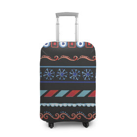 Чехол для чемодана 3D с принтом Новогодняя текстура в Курске, 86% полиэфир, 14% спандекс | двустороннее нанесение принта, прорези для ручек и колес | елка | новый год | снег | снежинки | узор