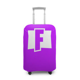 Чехол для чемодана 3D с принтом F Fortnite в Курске, 86% полиэфир, 14% спандекс | двустороннее нанесение принта, прорези для ручек и колес | fortnite