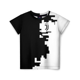 Детская футболка 3D с принтом Juventus 2018 Geometry Sport в Курске, 100% гипоаллергенный полиэфир | прямой крой, круглый вырез горловины, длина до линии бедер, чуть спущенное плечо, ткань немного тянется | 