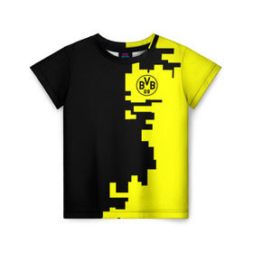 Детская футболка 3D с принтом Borussia 2018 Geometry Sport в Курске, 100% гипоаллергенный полиэфир | прямой крой, круглый вырез горловины, длина до линии бедер, чуть спущенное плечо, ткань немного тянется | боруссия | дортмунд