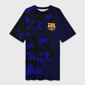 Платье-футболка 3D с принтом FC Barca 2018 Military Sport в Курске,  |  | Тематика изображения на принте: fc | fc barcelona | fcb |   | барселона | спорт | спортивные | фк | футбол