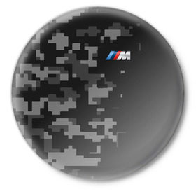 Значок с принтом BMW 2018 Grey M Sport в Курске,  металл | круглая форма, металлическая застежка в виде булавки | bmw | автомобильные | бмв | машины