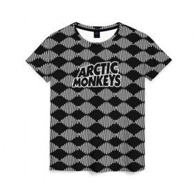 Женская футболка 3D с принтом Arctic Monkeys в Курске, 100% полиэфир ( синтетическое хлопкоподобное полотно) | прямой крой, круглый вырез горловины, длина до линии бедер | 